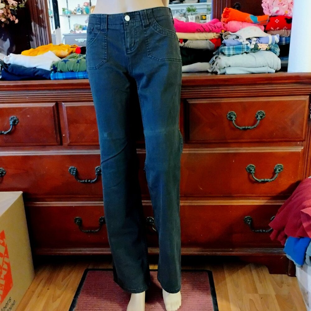 Black Cotton Flared Jeans